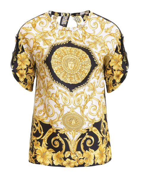 floral print blouse versace|Versace blouse sale.